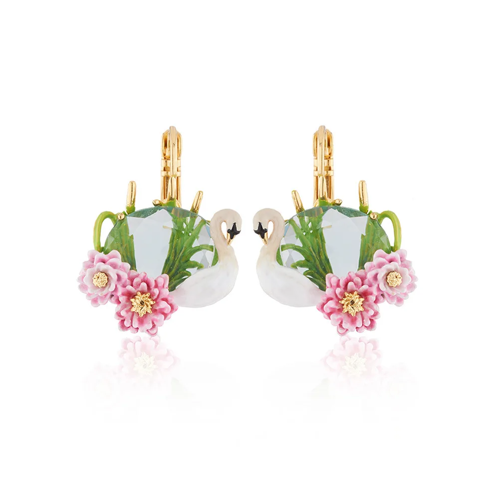 

Flower Earrings Necklace Stud Earrings Without Pierced Ear Clips