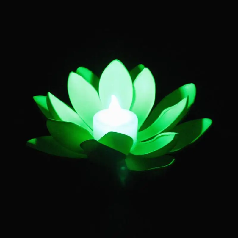 

Artificial LED Floating Lotus Flower Candle Lamp With Colorful Changed Lights For Wedding Party Decorations Supplies