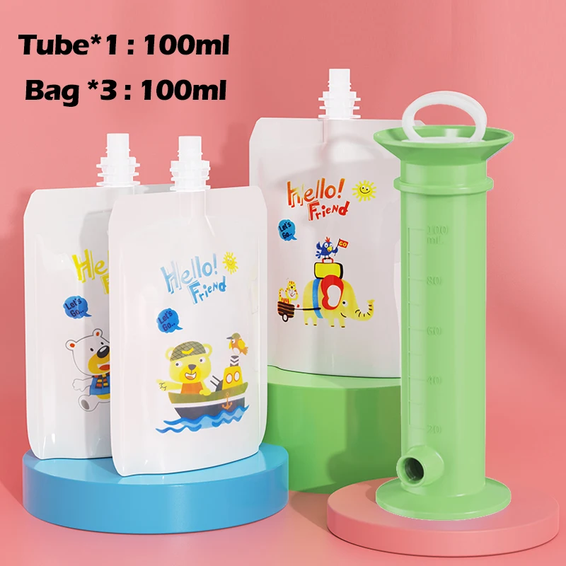 

Baby Fruit Puree Filling Dispenser Set Food Storage Newborn Food Filling Device Fresh Fruit Container Baby Complementary