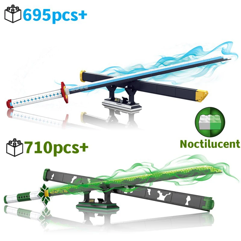 

Samurai Sword Katana Building Blocks Roronoa Zoroapanese Light Knife Bricks Model Military Weapon Puzzle Assembly Toy Kids Gifts