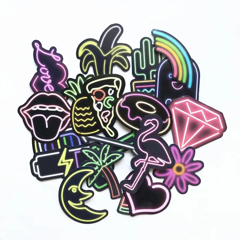 21 шт./лот красочные неоновые Стикеры для автомобиля ноутбука чемодана компьютера