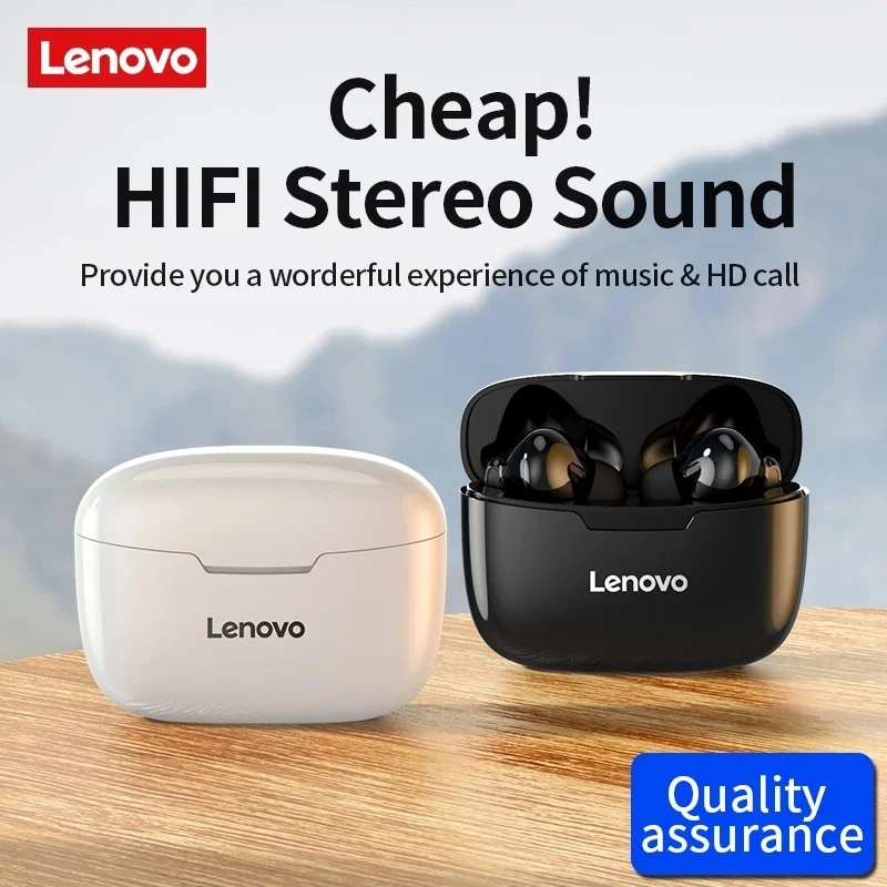 

Беспроводная Спортивная Bluetooth-гарнитура Lenovo 5,0, водостойкая Ipx5 сенсорная кнопка с зарядным боксом 300 мАч