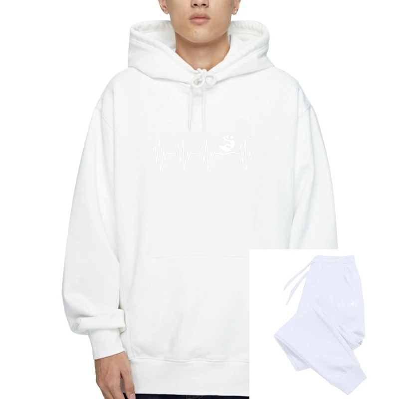 

Men'S Pullover Pullover Cotton Men Fleece SweaPullover Hoodies Kitesurf In My Heartbeat S Stylisches Logo Pullover