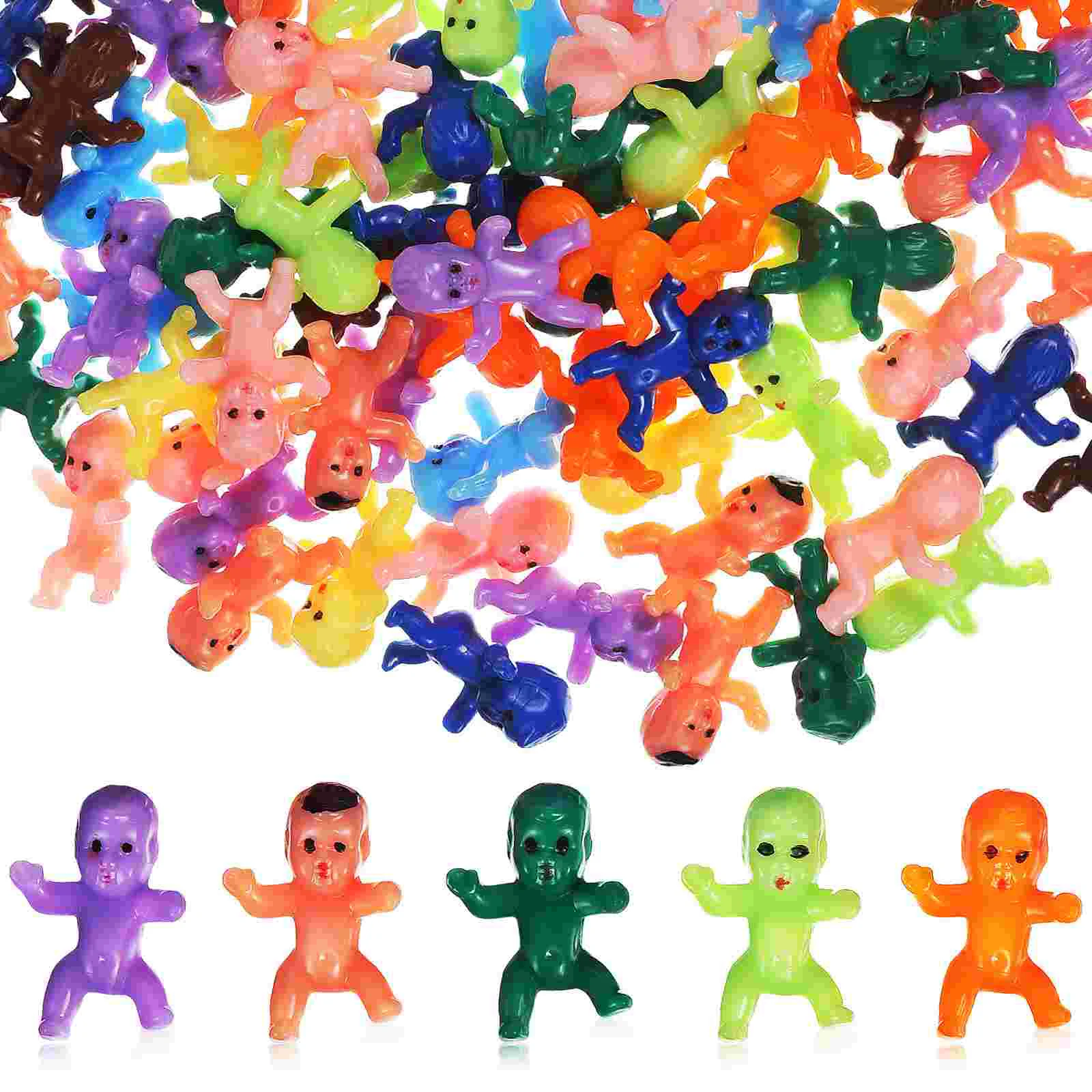 

100 Pcs Little Tiny Babies Dolls Plastic Baby Figurines Small Mini Rn Cake Topper Decor Take Bath