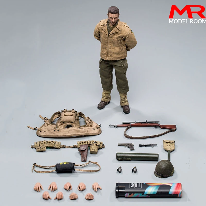 

Crazy Figure LW012 1/12 WWII U.S. Rangers On D-Day Sniper Figure Model 6'' Male Soldier Action Doll Full Set Collectible Toy