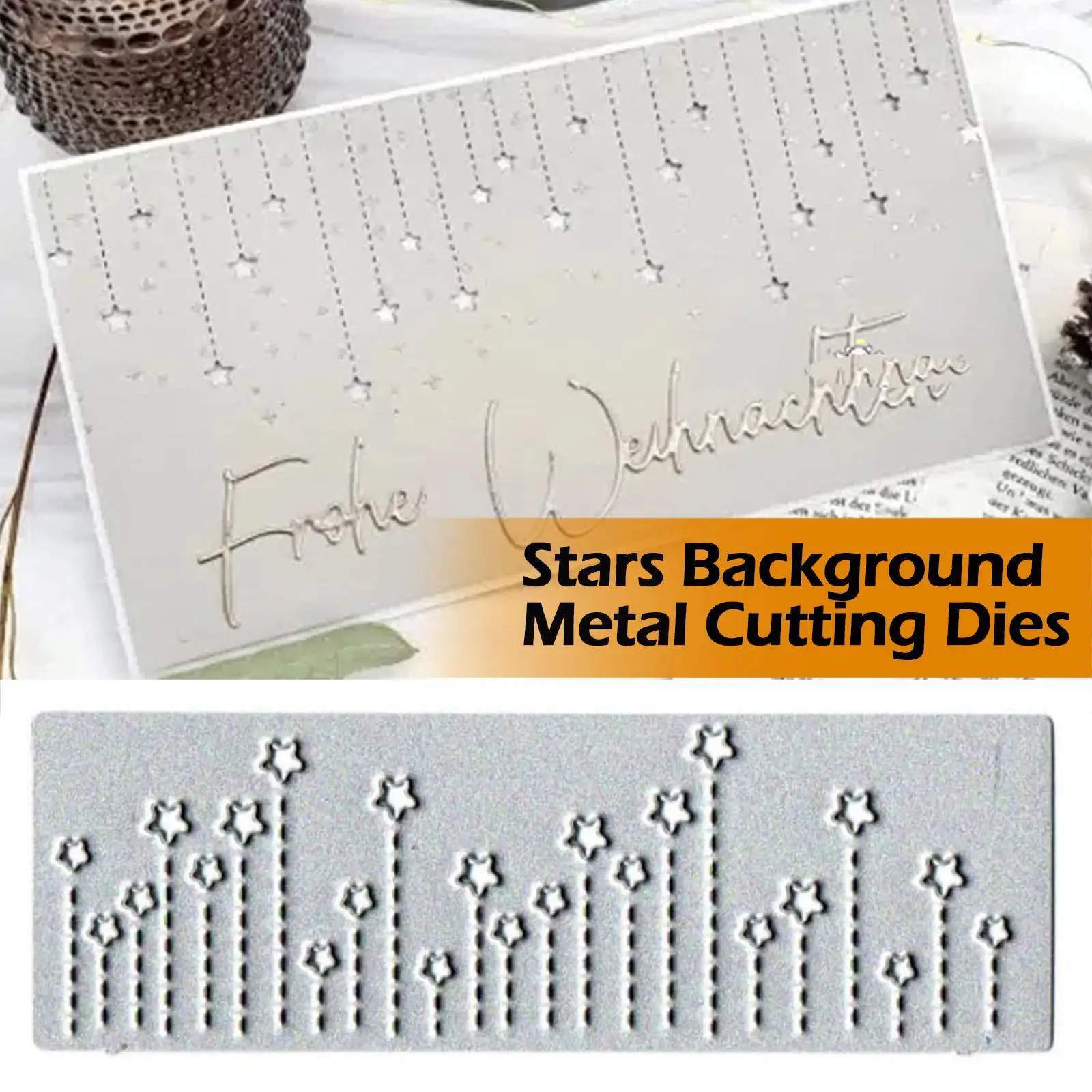 

New Stars Background Frame Metal Cutting Dies Christmas Paper Stencils Snowflake Making Card Scrapbooking Decorative Emboss X3u9
