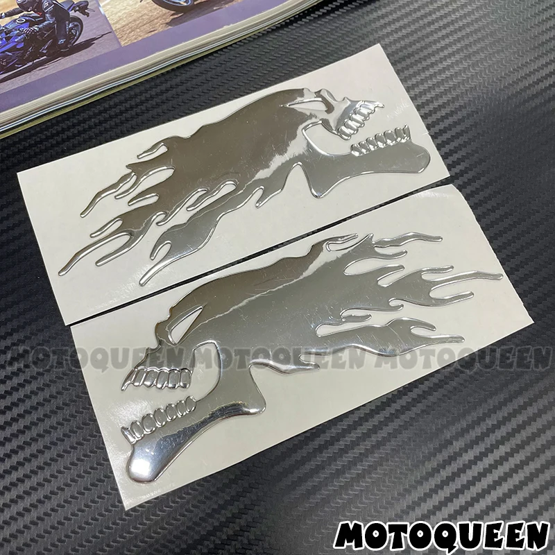 

3D пламя череп голова винтажная мотоциклетная этикетка для стайлинга автомобилей эмблема газ топливный бак Pad шлем декор наклейки наклейки для Harley BMW
