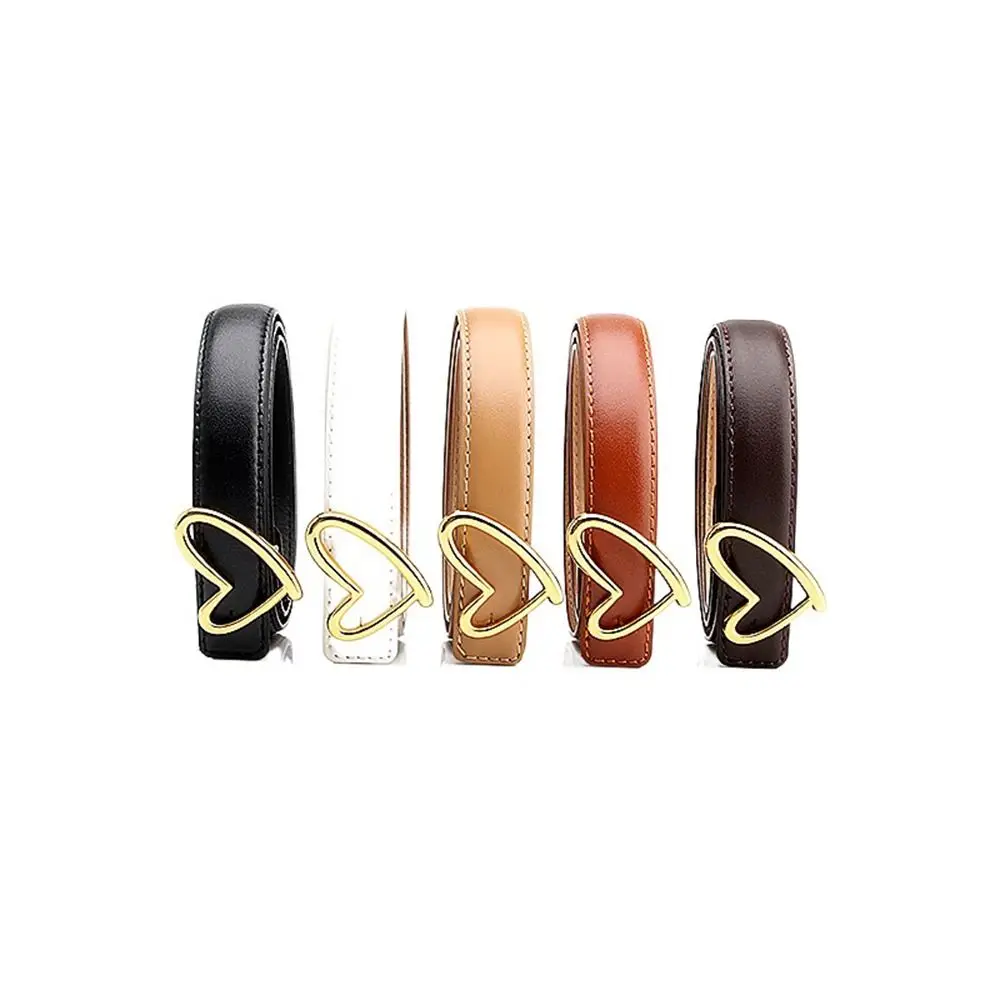 

Ремень женский кожаный с золотой пряжкой, уникальный кожаный пояс в Корейском стиле с полыми сердечками, модные аксессуары для джинсов и пл...