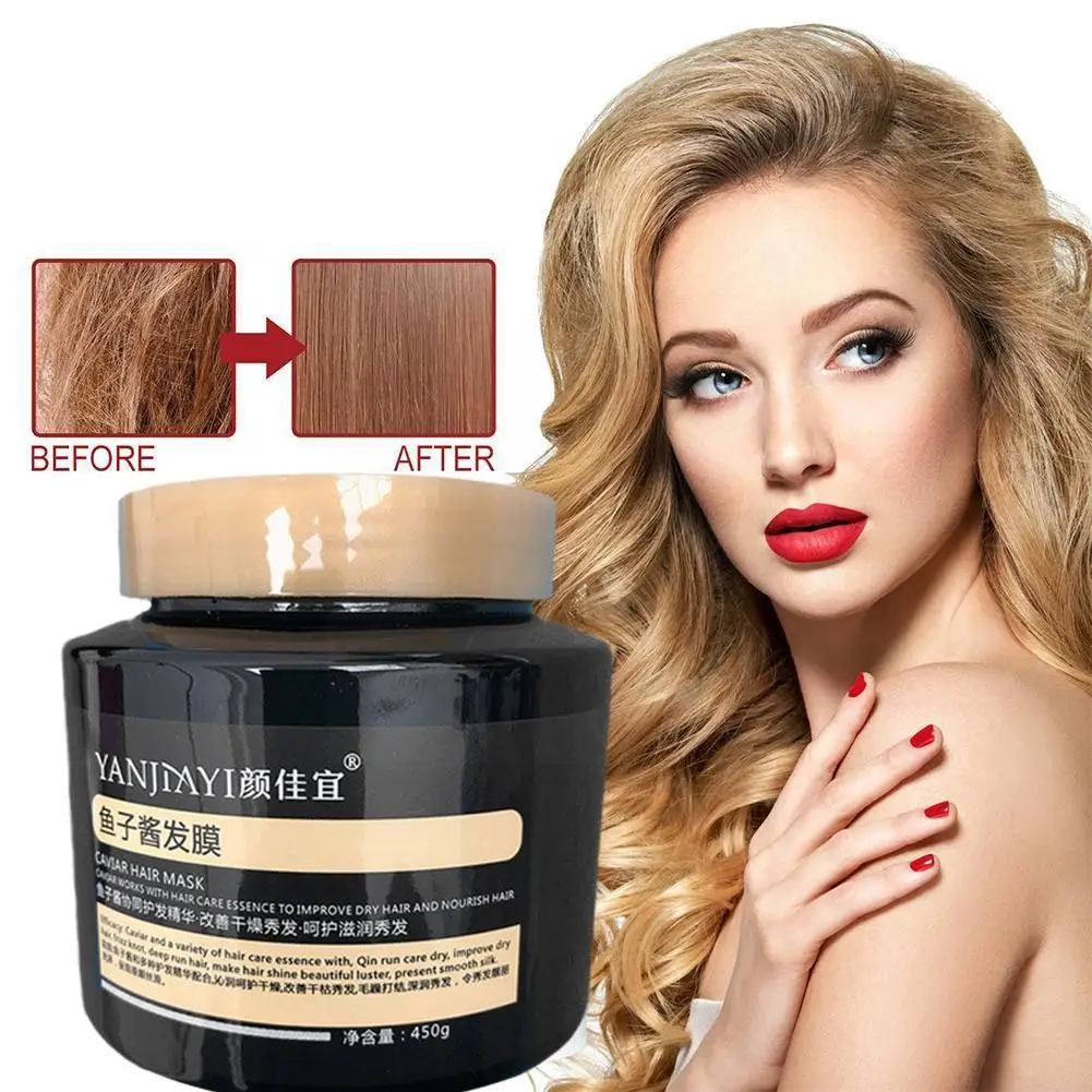 450g Caviar Hair Mask Keratin Treatment Hair Root Repair Conditioner Conditioner Frizz Moisturizing Hair Care I9L0