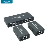 pway 50m 1x2 hdmi splitter extender 60m over ip utp rj45 cat5e cat6 cable support hd 1080p uncompressed transmission