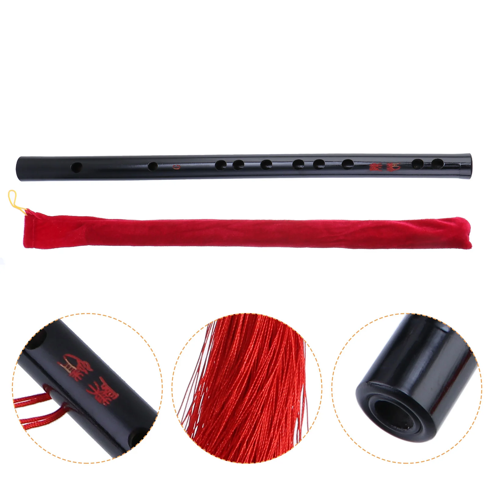 

Vintage Toys Musical Sound Recorder Indian German Flute Kids Red Tassel Traditional Chinese Instrument