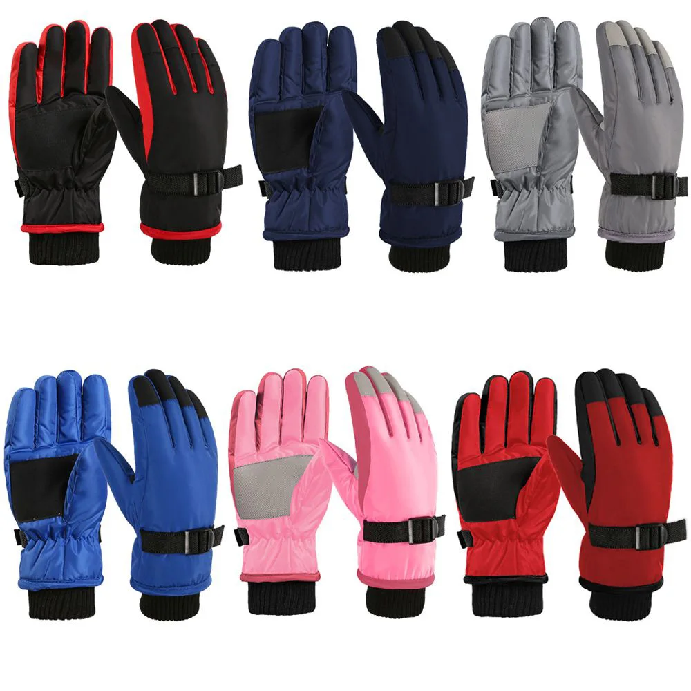New Fashion Children Kids Winter Snow Warm Gloves Boys Girls Ski Windproof Waterproof Thicken Gloves Keep Finger Warm