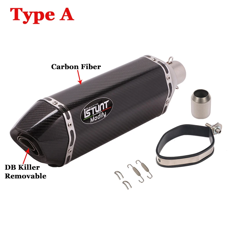 Универсальный мотоциклетный глушитель выхлопной трубы 470 мм для ZX6R Z1000 R1 MT09 KTM790 R3