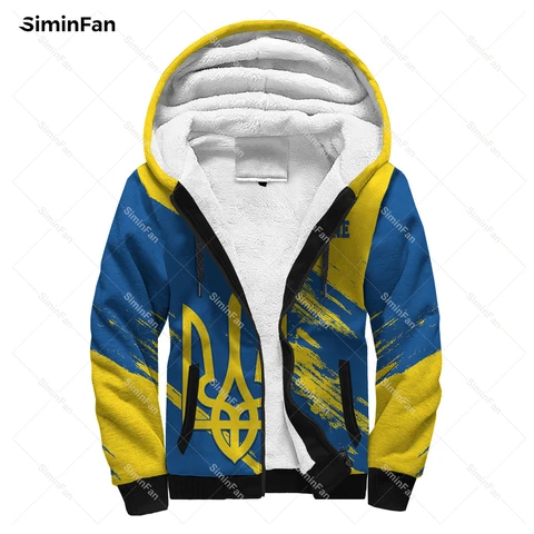 Украинская украинская фланелевая куртка с 3D принтом, флисовая толстовка на молнии, зимний джемпер, плотное пальто, ветрозащитная верхняя одежда, теплая толстовка, пуловер