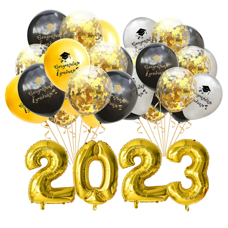 

Graduation Party Decoration 2023 Graduation Balloons Confetti Latex Balloon For Grad Gift Congratulation Graduation Supplies