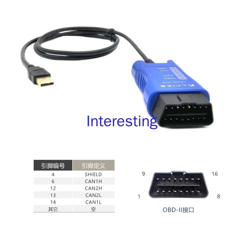 Портативный двухсторонний интерфейс OBDII с USB на CAN-шину, интерфейсная карта анализатора данных