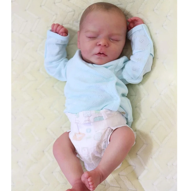 

40CM Premie NewBorn Baby Doll with Clothes Darren Lifelike Hand 3D Painted Doll with Veins Multiple Layers Collectible Art Doll