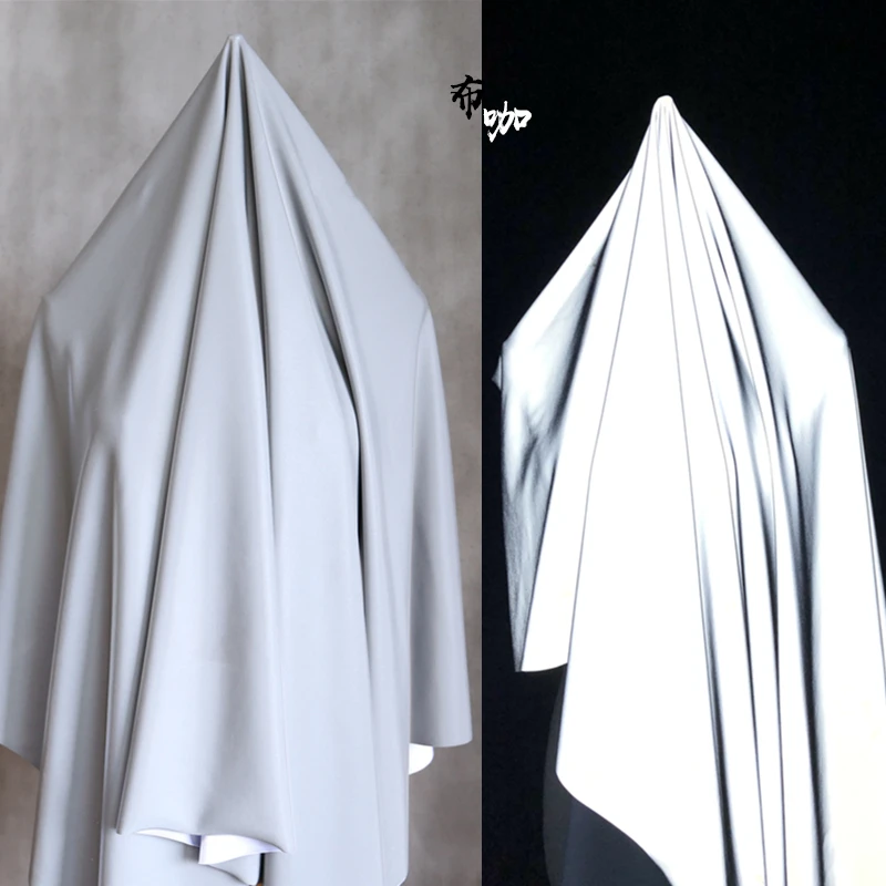 

Серебряная эластичная мигающая светящаяся светоотражающая ткань мягкая качающаяся безопасная креативная модная ткань для шитья