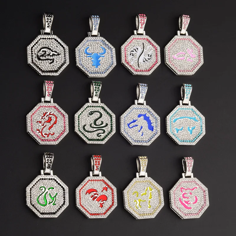 

12 Chinese Zodiac Necklace Anime Jackie Chan Adventures Talismans Fashion Necklace Stainless Steel Jewelry For Men Women Gifts