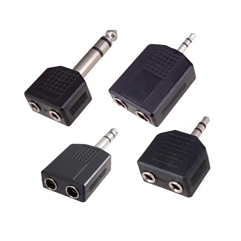 

1Pcs Guitar Stereo Plug Male 6.35mm 3.5mm 1 To 2 Way Female Audio Adapter Accessories Parts