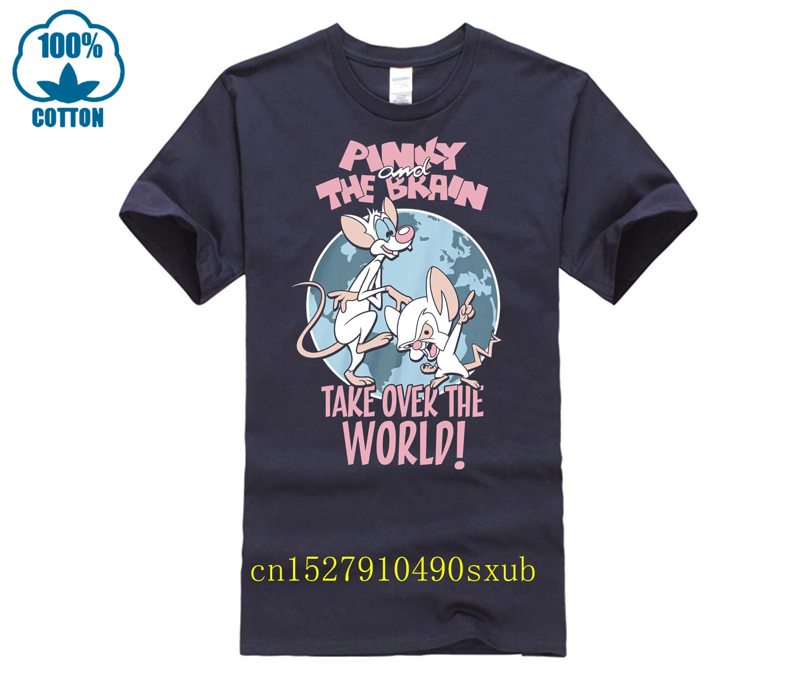 ОФИЦИАЛЬНАЯ ЧЕРНАЯ ФУТБОЛКА ANIMANIACS PINKY AND THE BRAIN TAKE OVER WORLD