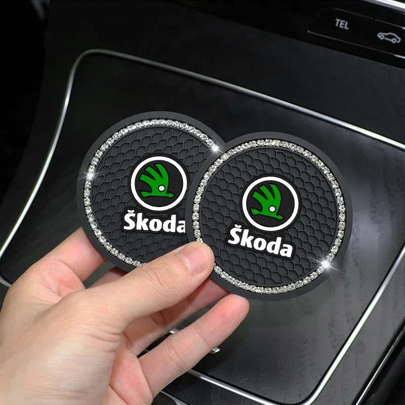2 шт. автомобильная противоскользящая алмазная чашка для воды Skoda Octavia Fabia Kamiq Kapoq