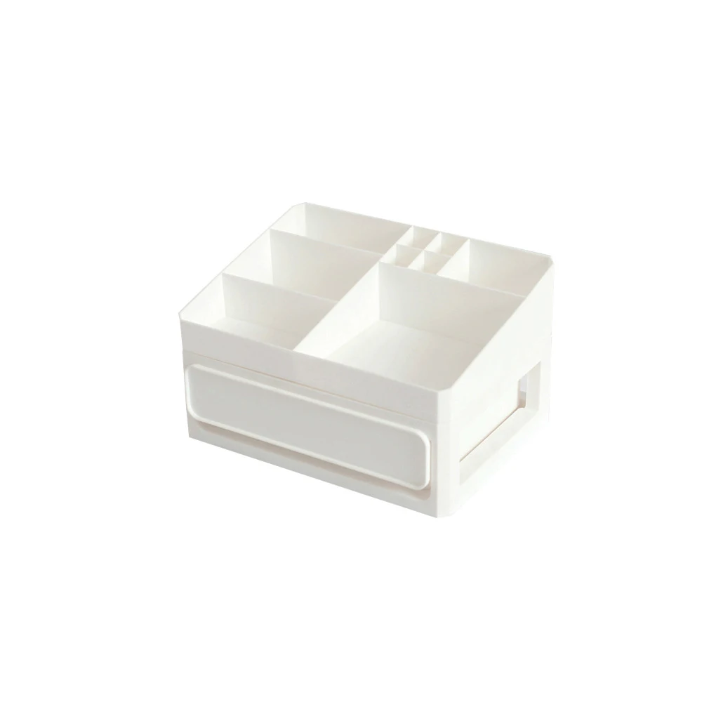 

Case Box Makeup Storage Grid Jewelry Cosmetics Multi-layer Drawer Sundries Lipsticks Holder Office Cabinet White