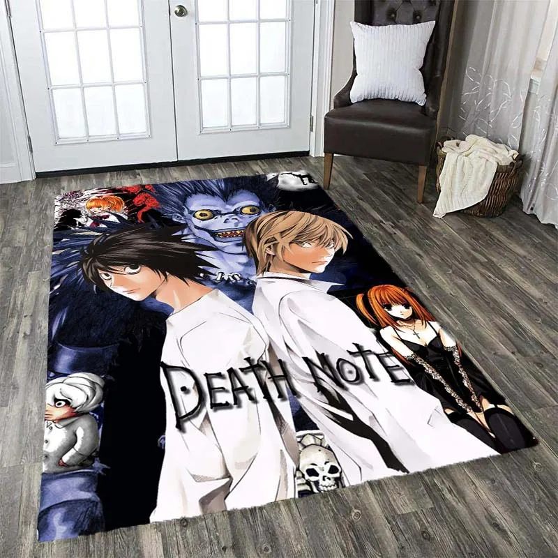 

Death Note Comic Printed Carpet Living Room Bedroom Area Rug Coffee Table Carpet Anime Mat Cartoon Rug Anti-slip Home Decoration