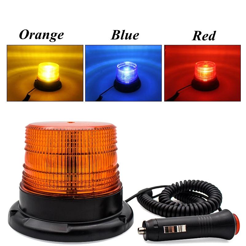 

ZK30 Car Strobe Light Emergency Rotating Traffice Indication Car Flash Beacon Light LED Orange Blue Red Flash Car Warning Light