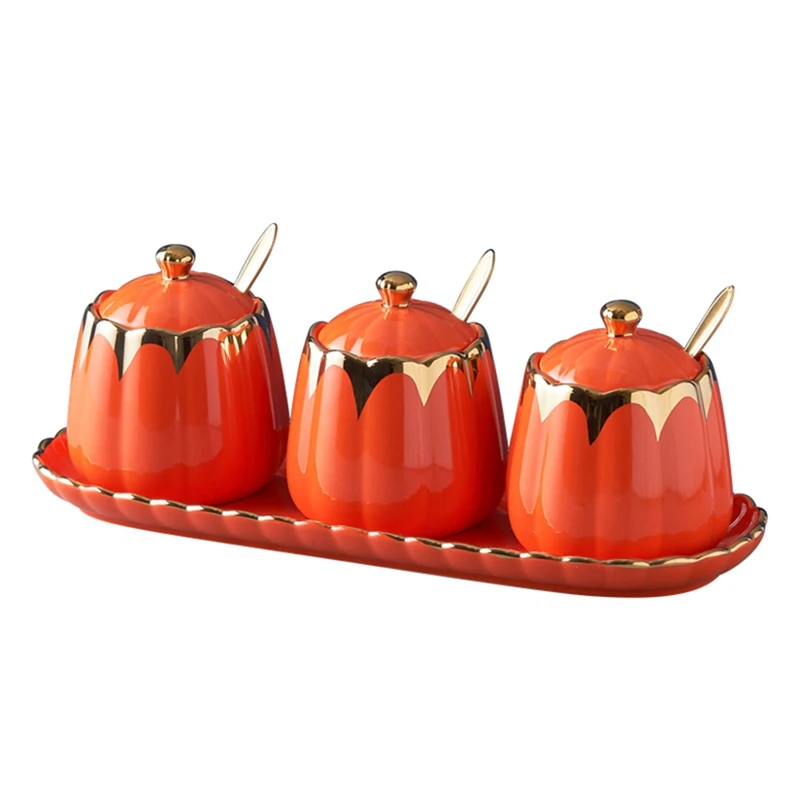 

1Set Luxury Nordic Style Marble Pattern Ceramic Wooden Cover Salt Shaker Spice Kitchen Seasoning Pot