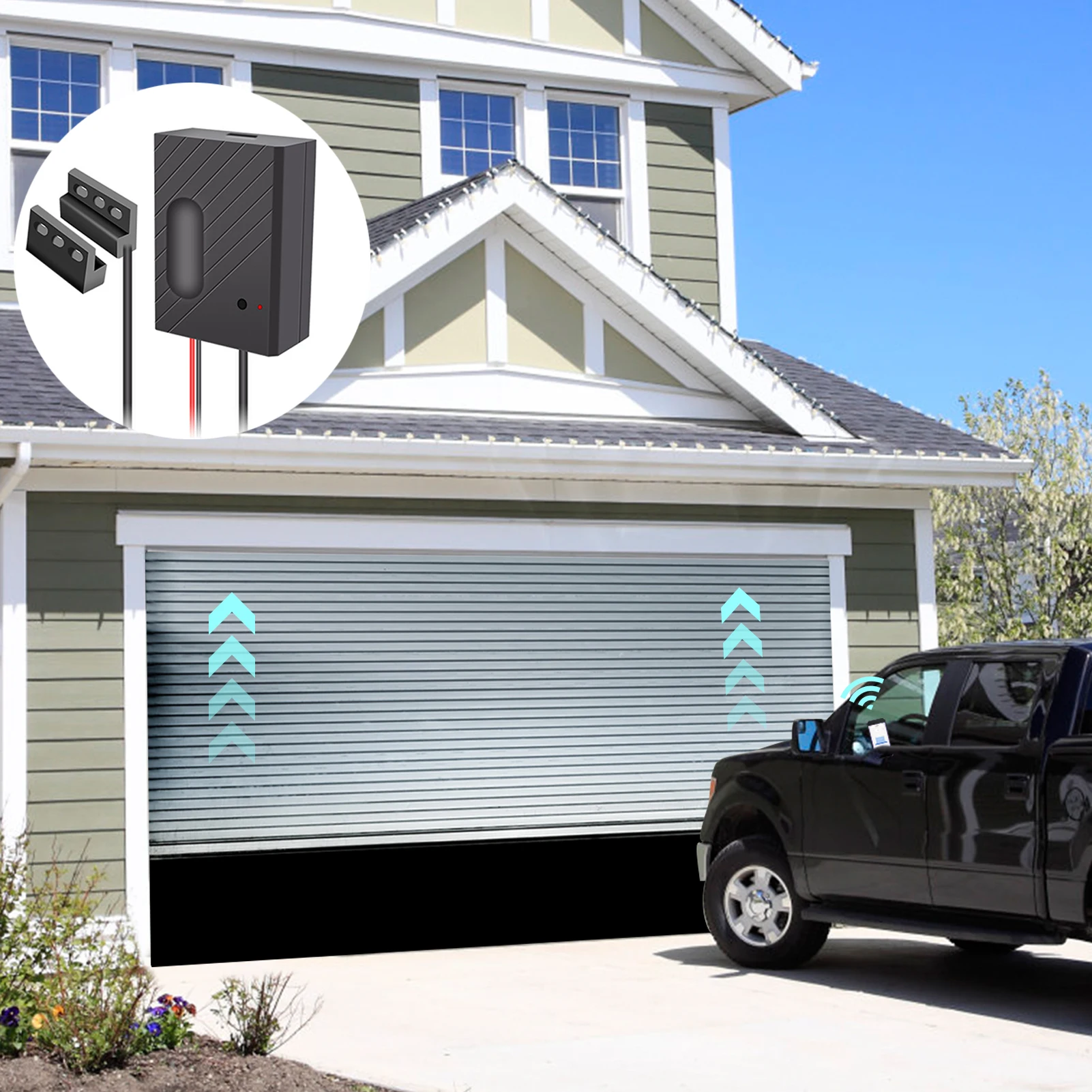 

WiFi Smart Garage Door Opener Garage Door Controller APP Remote Control Compatible With AlexaGoogle Home No Remote Required