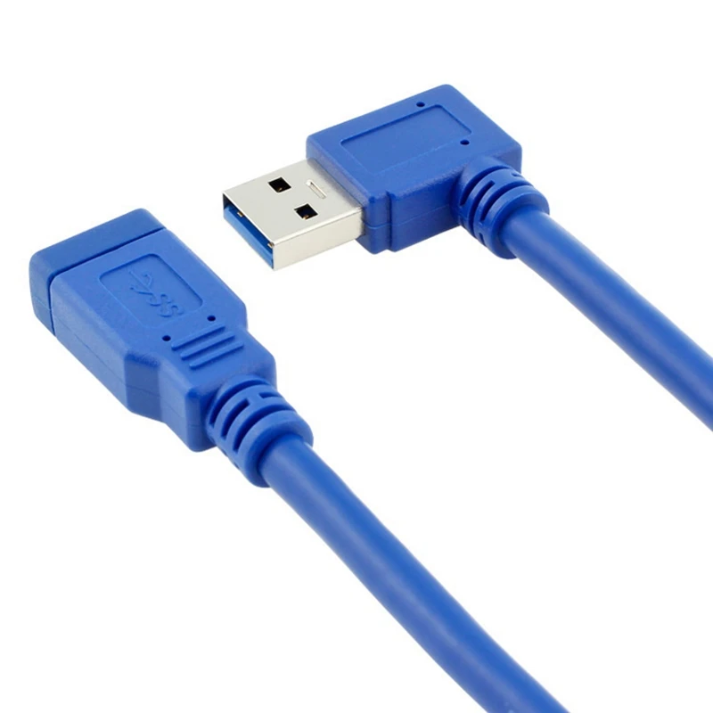 

USB3. 0 Extension Cable Left Elbow USB90 Degree Data Cable USB Connection Cable Male to Female Adapter Cable 0.