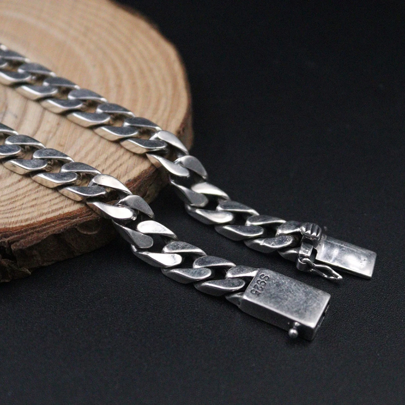 Женское серебряное ожерелье для мужчин цепочка панцирного плетения 7 мм Вт