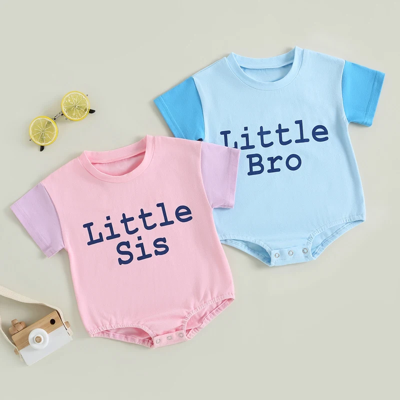 

0-24 Months Newborn Boys Girls Summer Romper Outfits Infant Baby Short Sleeve Playsuit Letters Casual Jumpsuit Clothes