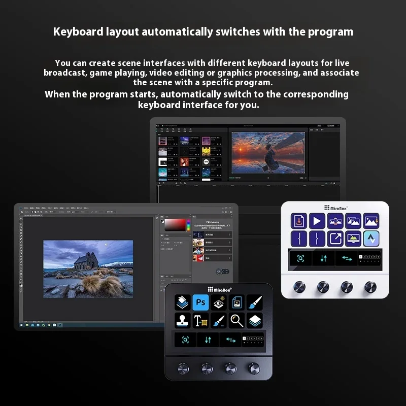 Новая Stream Deck Mbox N4 регулируемая подставка сенсорная полоса 10-клавишная визуальная