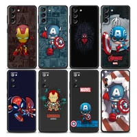 phone case for samsung galaxy s7 s8 s9 s10e s21 s20 fe plus ultra 5g soft case cover cute marvel captain america iron spider man