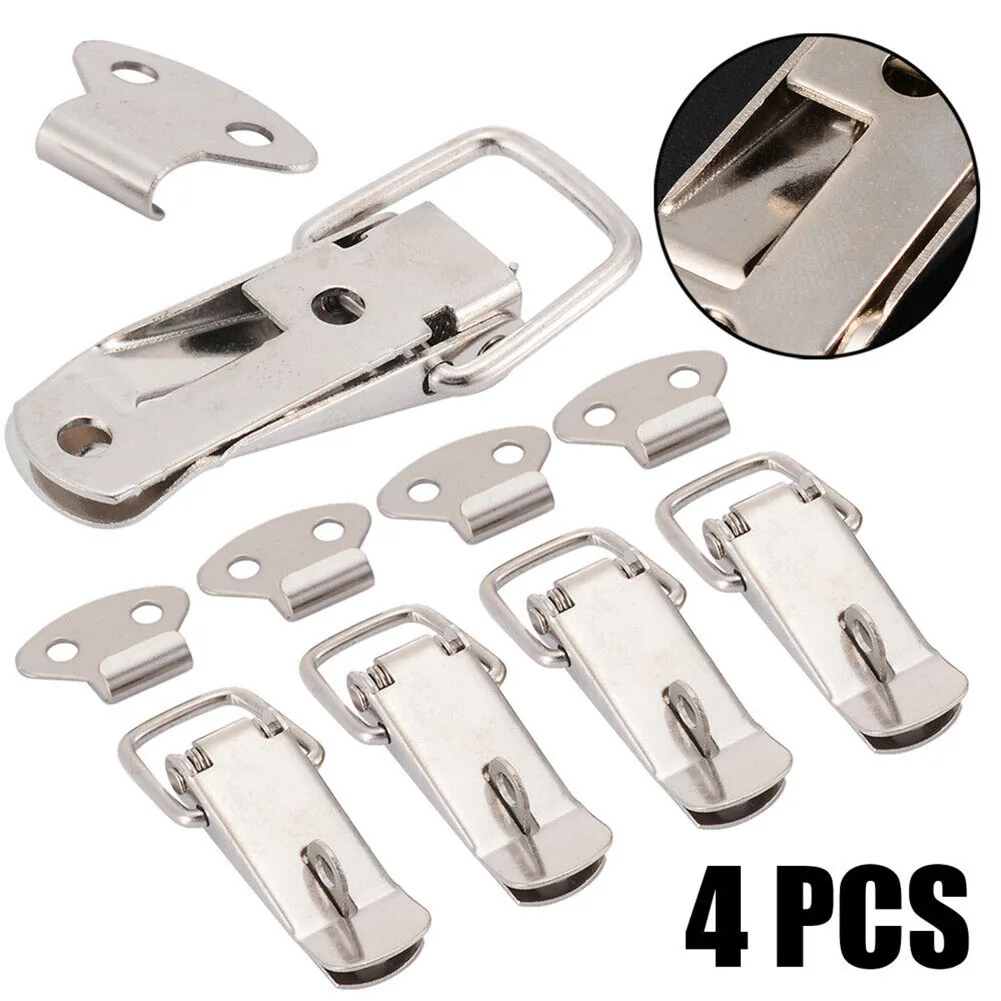 

4pcs Toggle Latch Catch Toggle Clamp Adjustable Cabinet Boxes Lever Handle Lock Hasp For Home Sliding Door Furniture Hardware