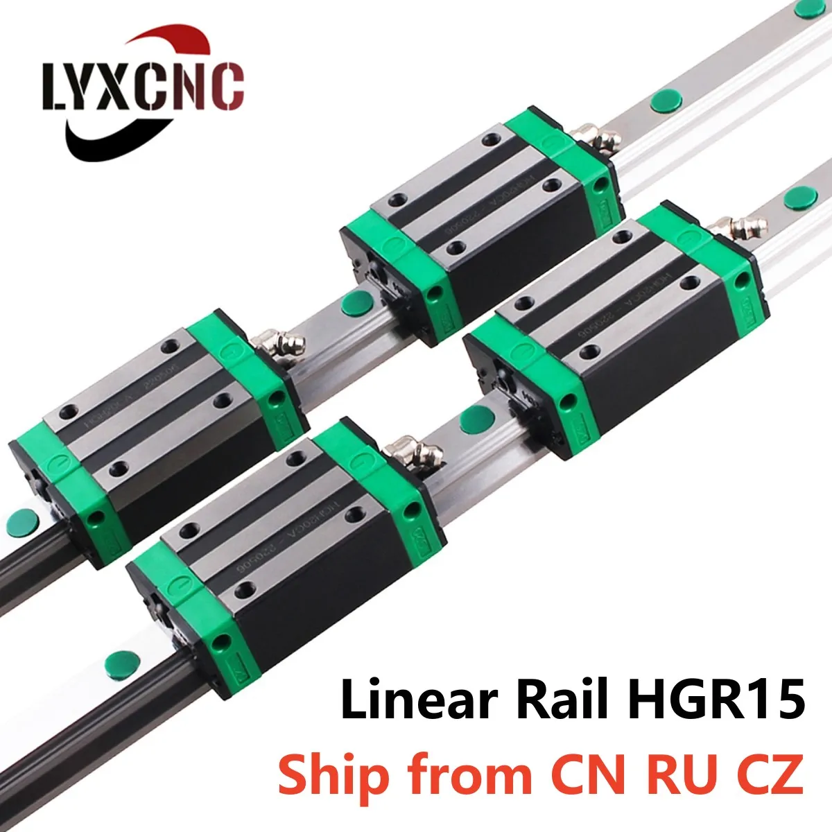 

2pcs HGR15 linear guide rail 100-800mm 4pcs linear block carriage HGH15CA /flang HGW15CC HGH15 CNC parts 300mm 400mm 500mm 600mm
