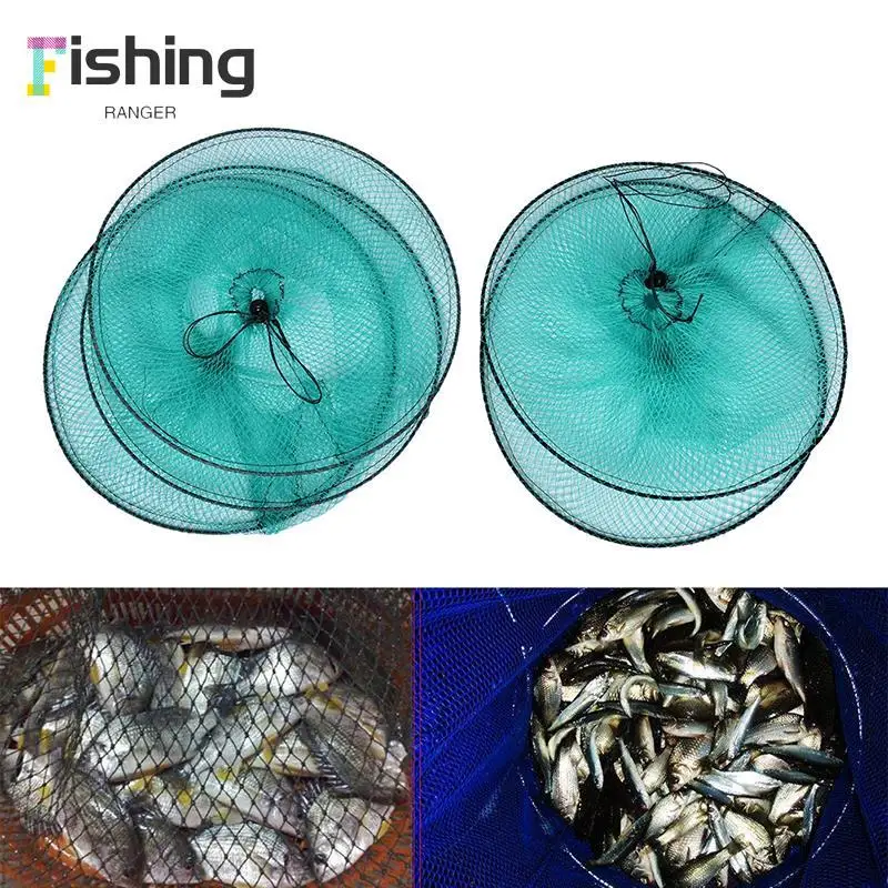 

Folding Round Metal Frame Nylon Mesh Crab Crawdad Shrimp rap Cast Fish Nets