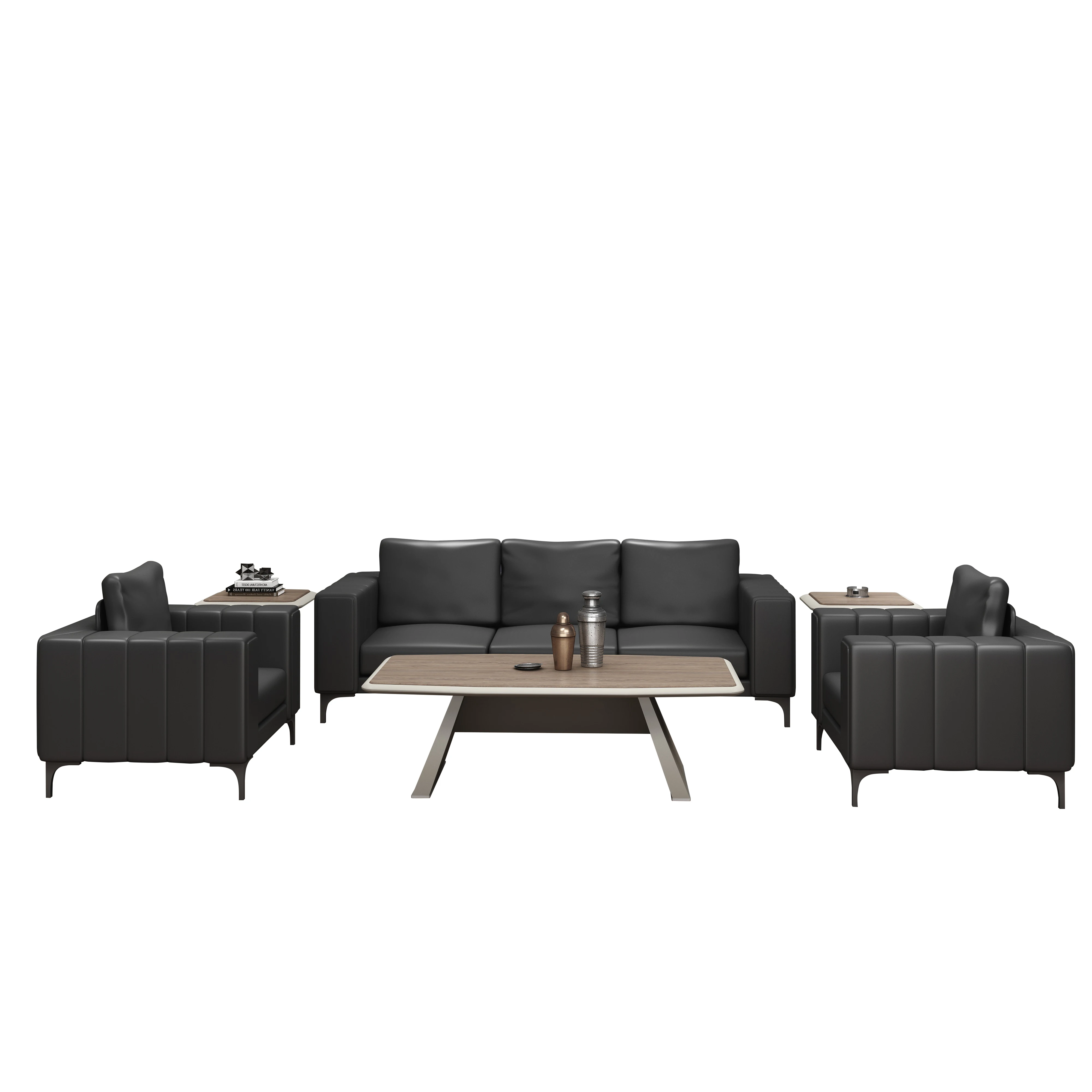 

Foshan factory supply commercial furniture modern design reception leather waiting office sofa
