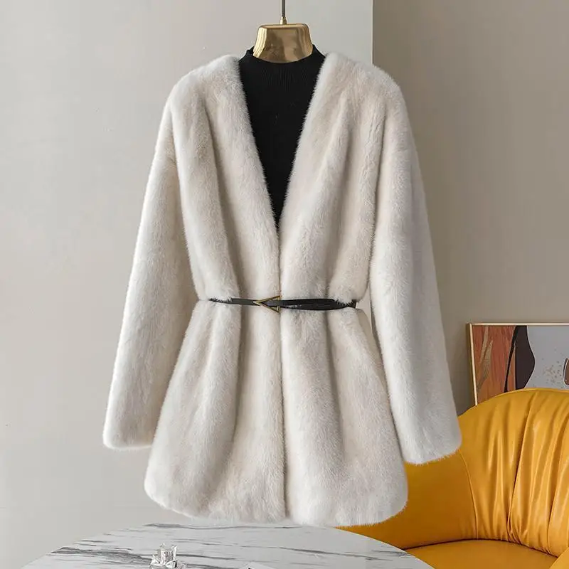 

Шуба женская из натуральной норки, пальто из натурального меха норки, Длинная зимняя одежда в стиле оверсайз, размеры 6xl, 5xl, 7xl