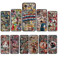 marvel aesthetic collage for honor 60 50 20 se pro x30 10x 10i 10 9x 9a 8x 8a lite silicone soft tpu black phone case capa cover