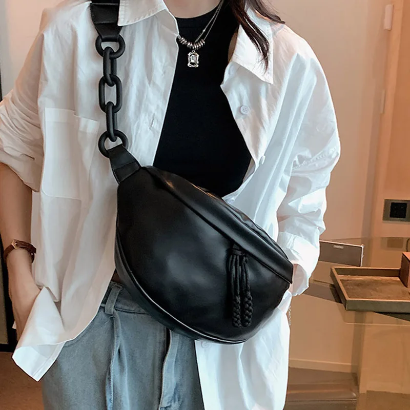 

Women Chest Bag Soft Leather Waist Bag Fashion Shoulder Crossbody Bag For Ladies 2023 New Belt Bag Female Fanny Pack Phone Walle