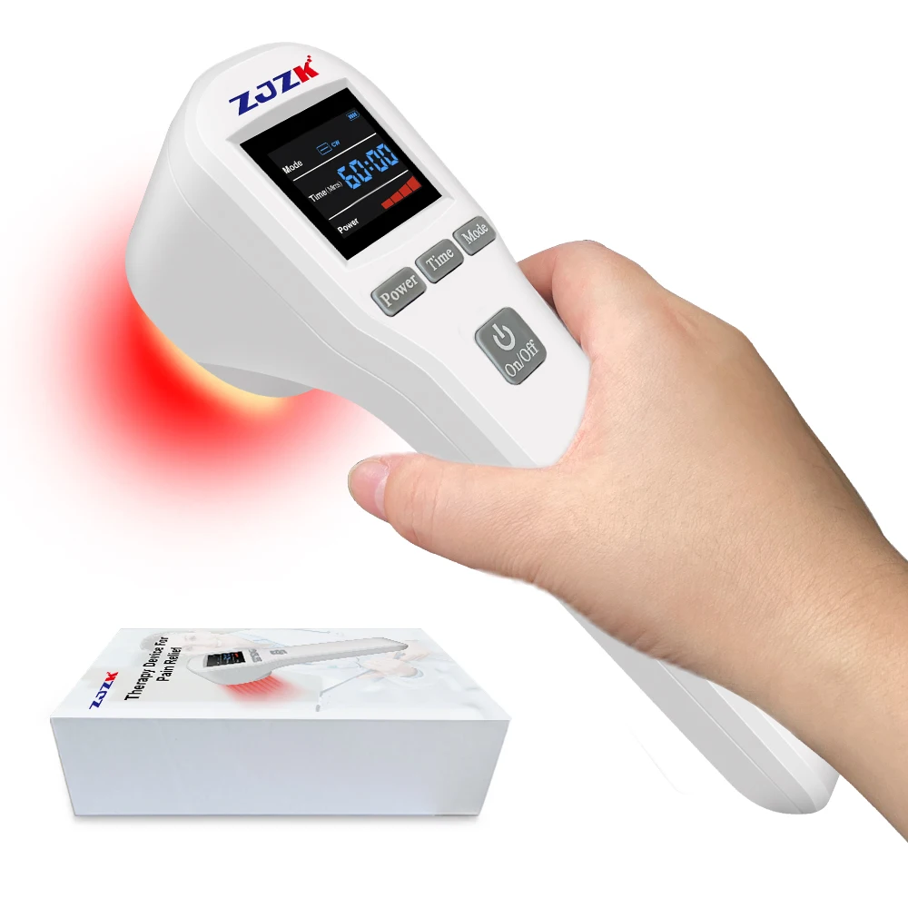 

ZJZK LLLT Cold Laser Therapy Device Handheld Physiotherapy Equipment 16x650nm and 4x808nm For Arm Knee Wrist Back Pain Relief