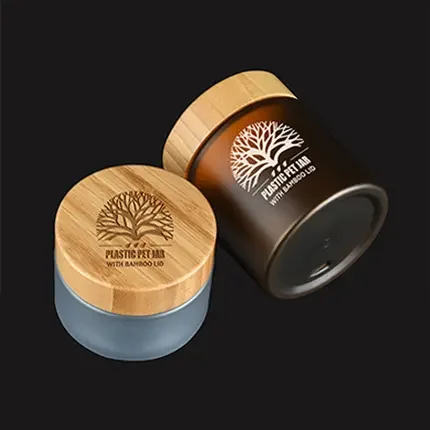 100 * экологически чистый натуральный бамбук 50 мл 5 унций 8 500 ПЭТ янтарное матовое