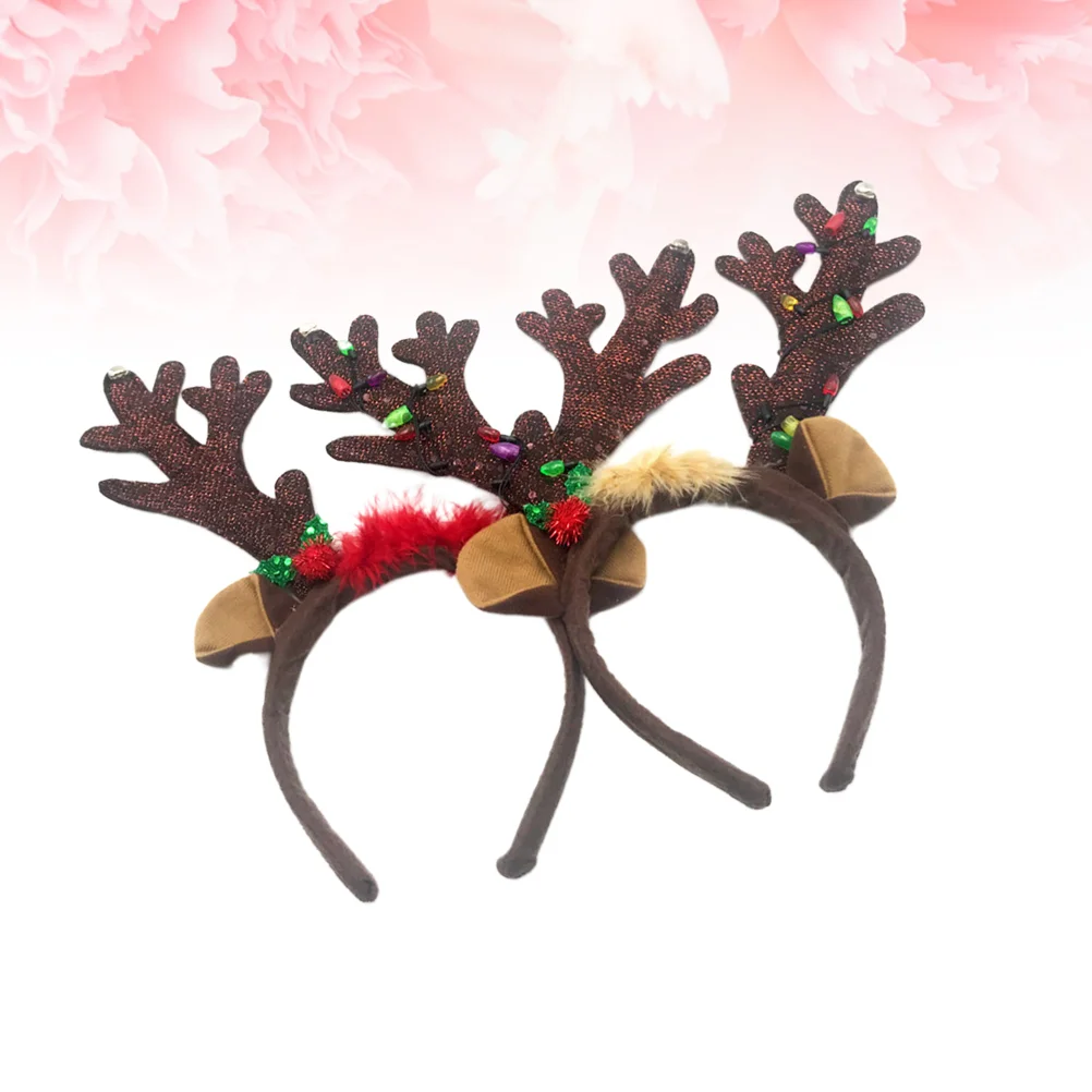 

Reindeer Headband Hair Antlers Light Elkhoop Deer Led Antler Hairband Headgear Luminous Band Animal Cosplay Holiday Headdress