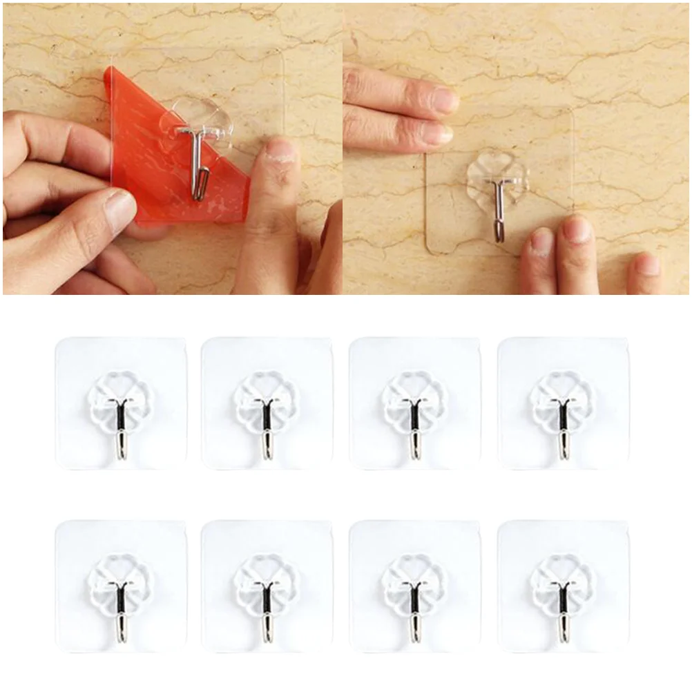 

Hooks Adhesive Wall Hanging Heavy Duty Hangers Without Nails Strip Ceiling Sticky Hook