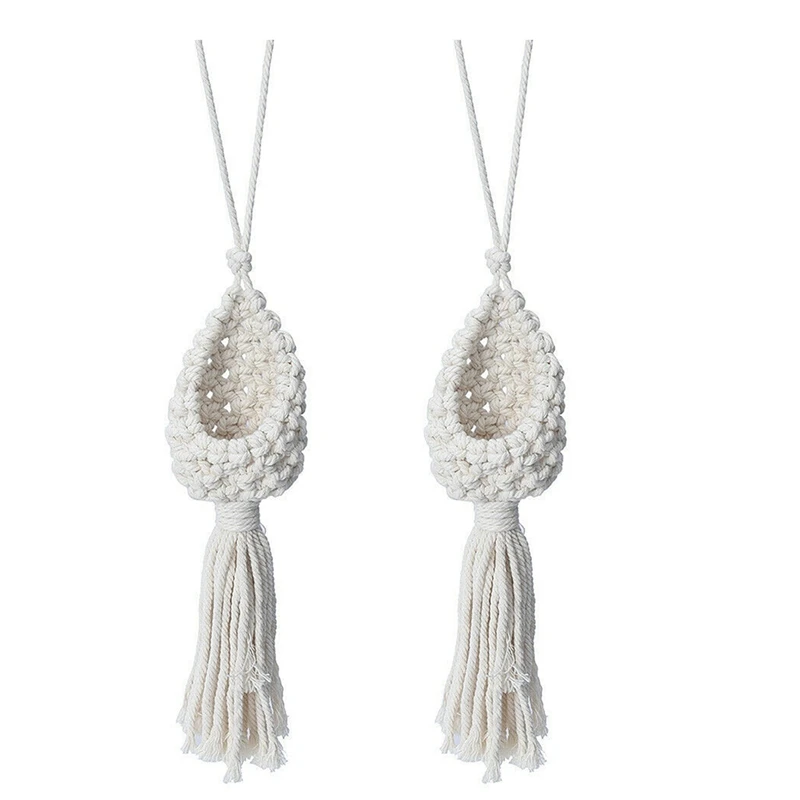 

HOT 3X Boho Macrame Air Plant Hanger Tillandsia Hanging Basket Rope Holder Flower Home Decor (10CM)