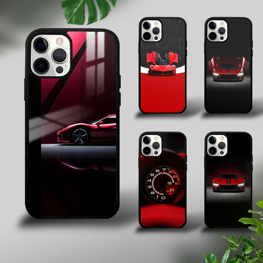 Cool Luxury Car F-Fer-rari Phone Case For iPhone 16 15 14 13 12 11 Pro Xs Max Mini Plus Celulares Hard Funda