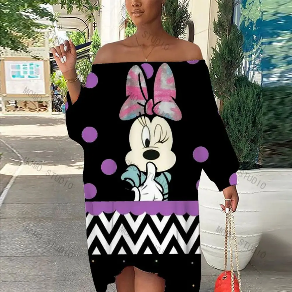 

Mickey Party Dresses Disney Evening Strapless Sexy Dress Boho Y2k Clothes Slash Neck Woman Minnie Mouse Elegant Women Prom 2022